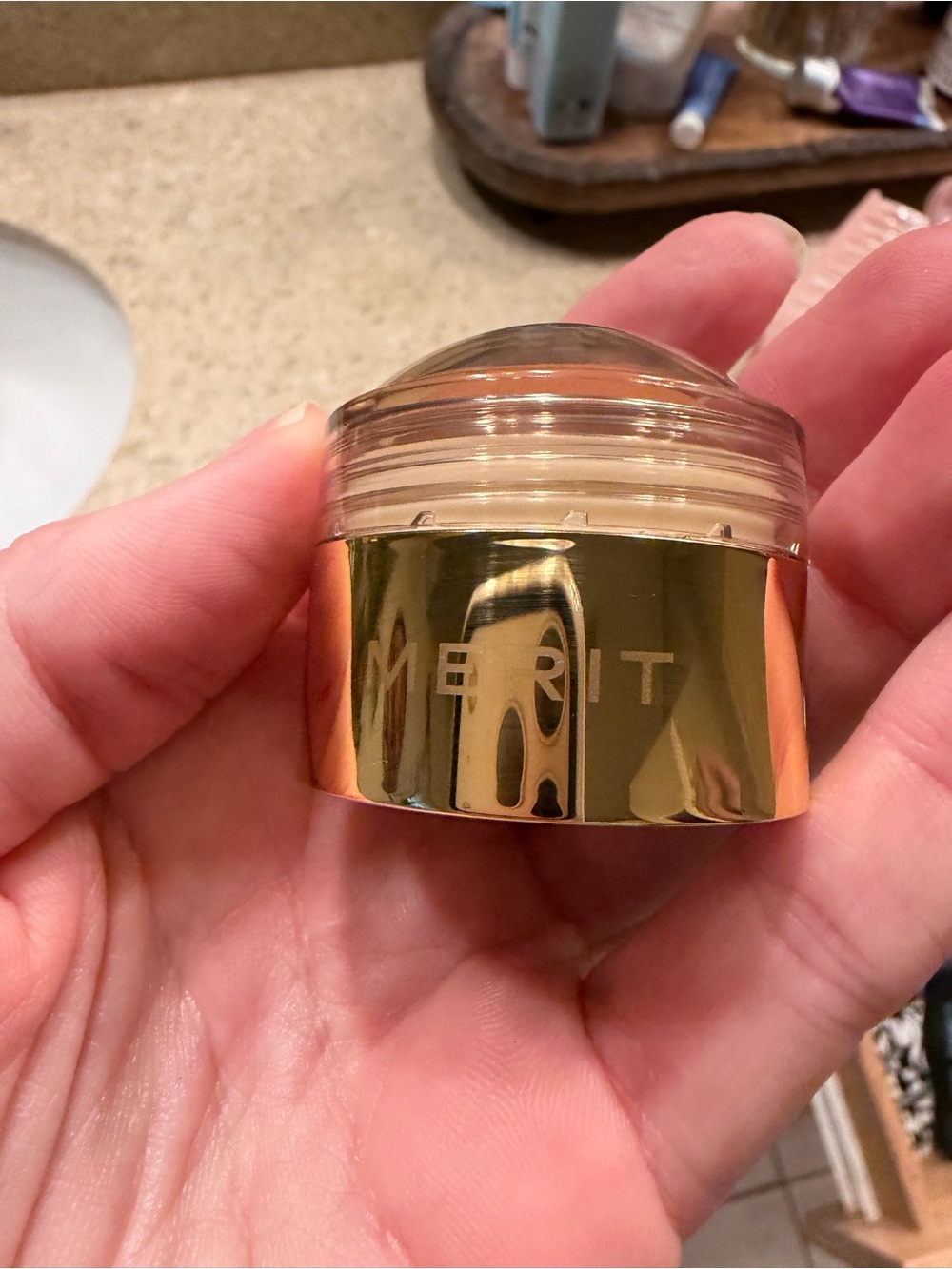 Merit blush bomb in terracotta